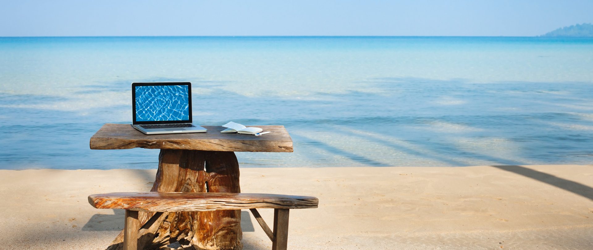 Laptop at a Beach